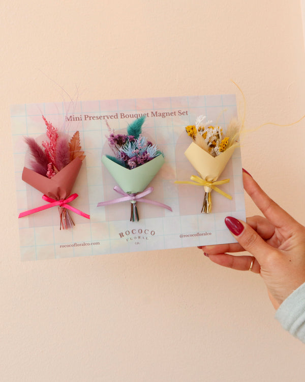 Rococo Mini Preserved Bouquet Magnet Set image 2